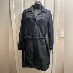 Pepe Jeans Black Denim Trench Coat